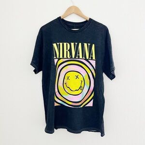 NEW Nirvana Smiley Graphic Tee